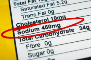 high sodium on nutrition label bad for heart health 